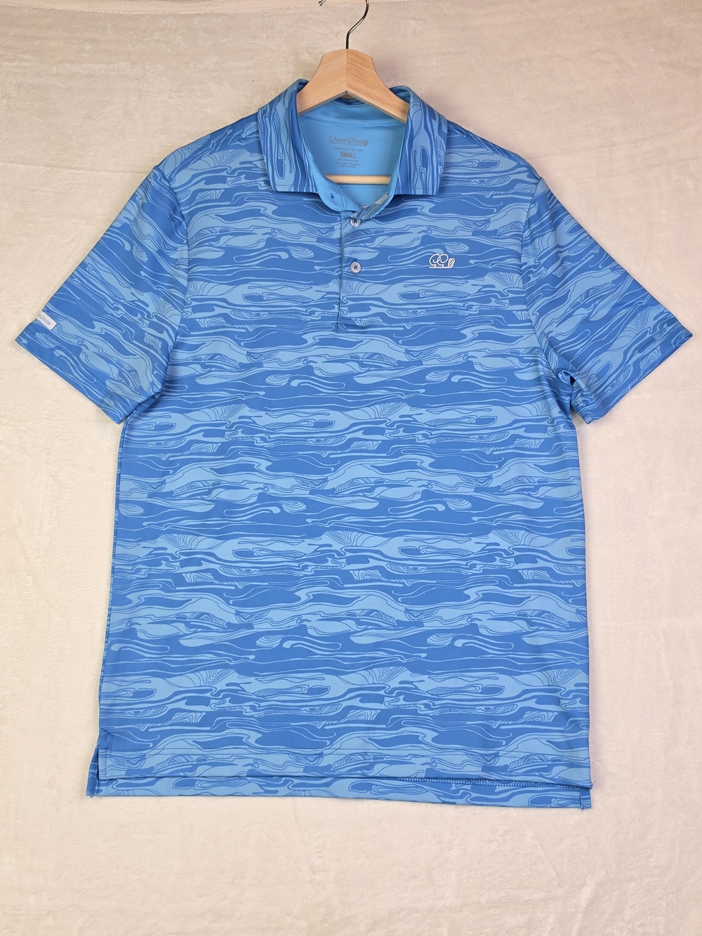 Good Good Polo Shirt Mens Small Short Sleeve Blue Casual Golf Performance